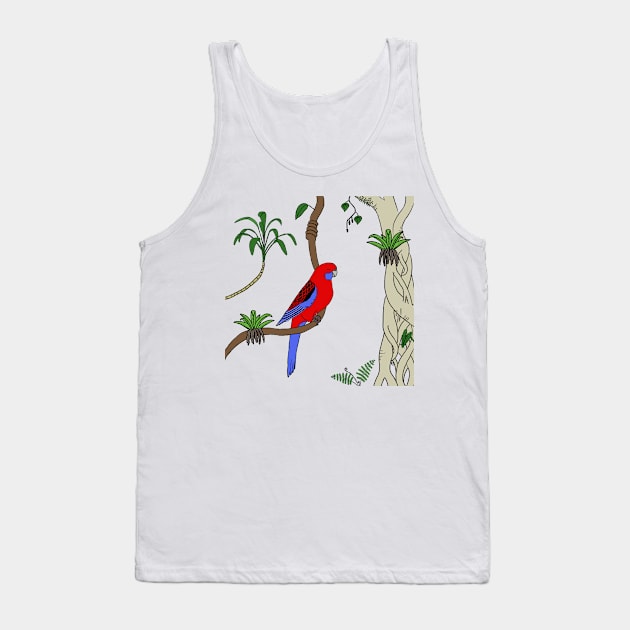 Crimson Rosella Tank Top by wanungara